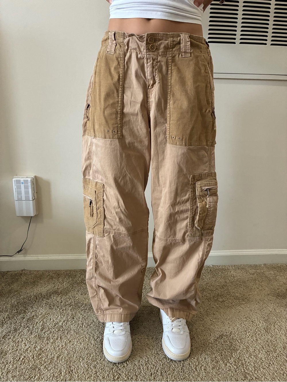Vintage 00s Abercrombie & Fitch - Corduroy Trim Cargo Pants - Women’s 10R/30